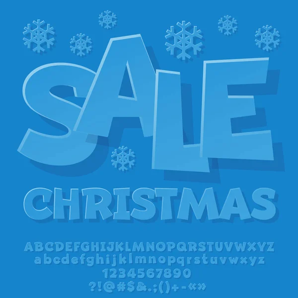 Векторные рождественские продажи баннер. Буквы, цифры, символы алфавита — стоковый вектор