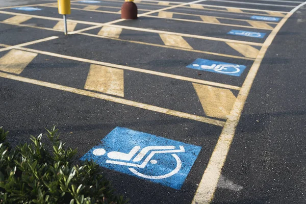 Marking in the car parking for the disabled — стоковое фото